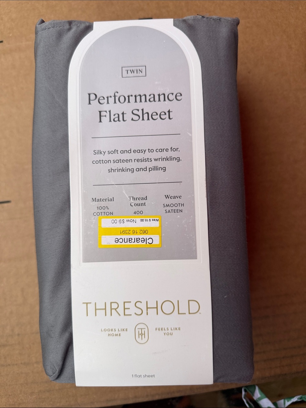 Threshold Gray Performance Flat Sheet - Twin